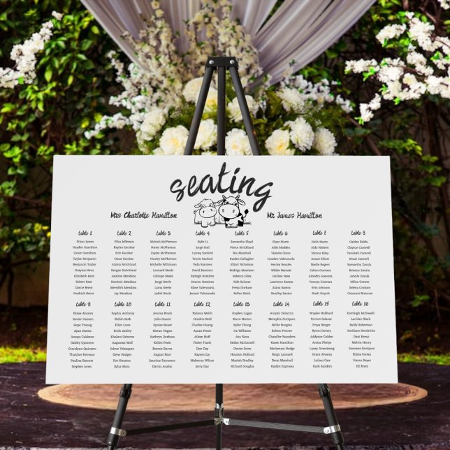 We Said I Moo Cow Wedding 16 Table Seating Plan Foam Board (We Said I Moo Cow Wedding 16 Table Seating Plan Foam Board from Ricaso
Easy add your guests names)