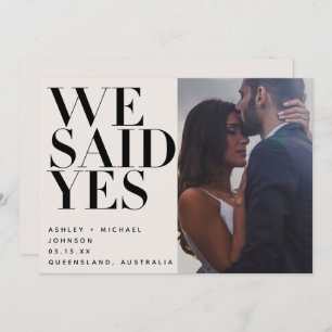 WE SAID YES Blush + Black 2 Photo Wedding Invitation