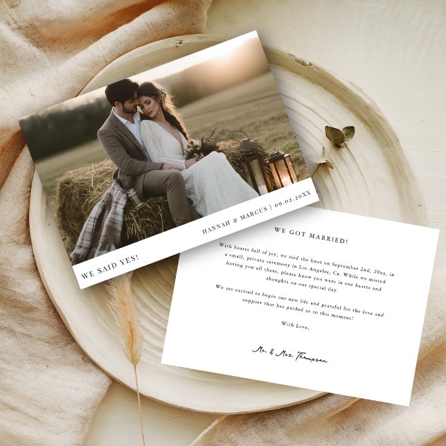 We Said Yes Boho Budget  Wedding Photo Virtual Announcement (Creator Uploaded)