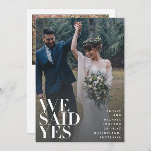 We Said Yes Elegant QR Code Reception Only 2 Photo Invitation