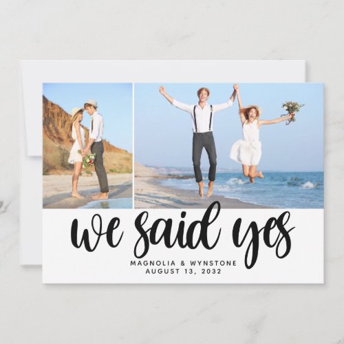 We Said Yes Elopement Party Announcement