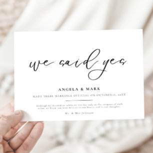We Said Yes Marriage Engagement Announcement Card