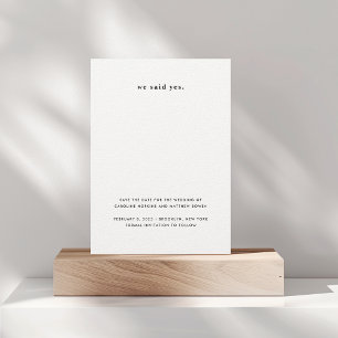 We Said Yes Minimalist Save the Date Card