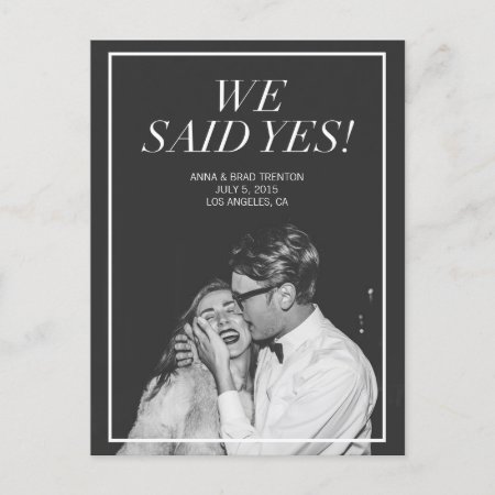 We Said Yes | Modern Photo Wedding Announcement