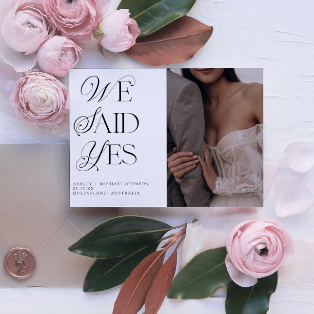 We Said Yes Photo Wedding Reception QR Code Invitation (We Said Yes in Secret, Now It's Time to Celebrate! Join Us for Our Reception Bash. 🎉❤️)