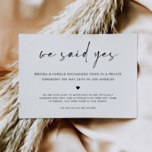We Said Yes Simple Wedding
