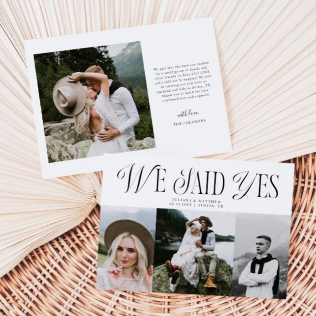 We Said Yes Vintage Elegance Wedding Multi Photo Announcement (Creator Uploaded)