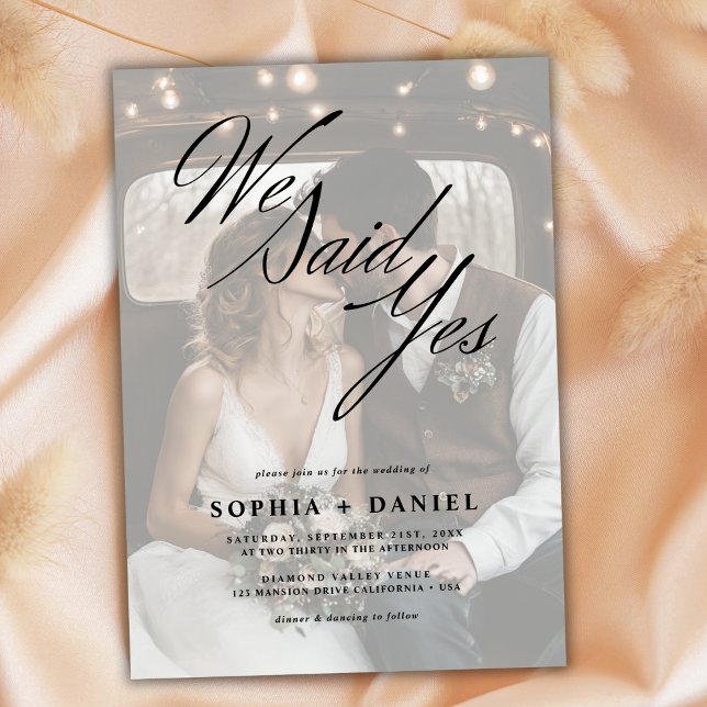 We Said Yes Wedding Invitation With Photo Overlay (Creator Uploaded)
