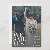 WE SAID YES | White Overlay Reception Only 2 Photo Invitation (Front)