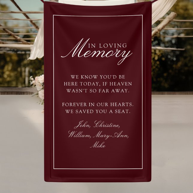 "We Saved You A Seat"  Burgundy Wedding Banner ("We Saved You A Seat" Burgundy Wedding Banner)
