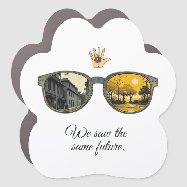 We saw the same future car magnet (Front)