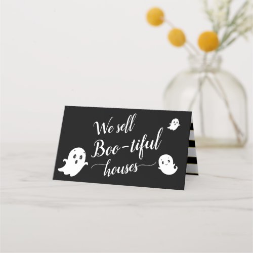 We sell Boo_tiful houses  Halloween Realtor Marke Place Card