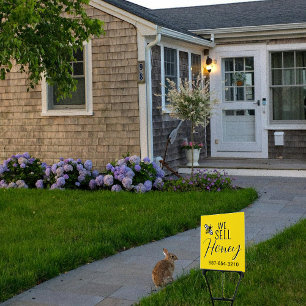 We Sell Honey Bee Promotional Apiary Sign Yellow