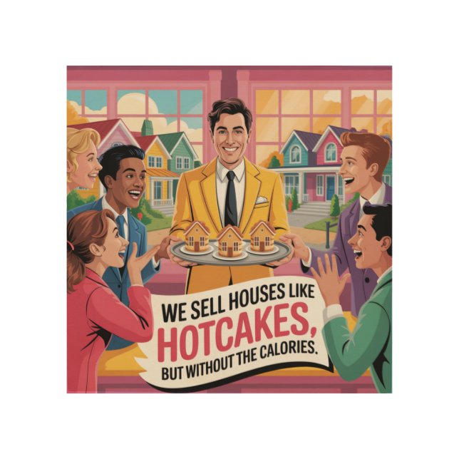 We Sell Houses Like Hotcakes Wood Wall Art (Front)
