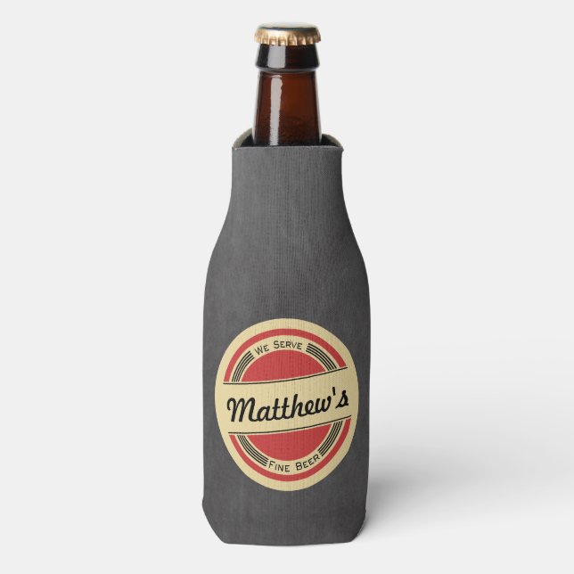 We Serve Fine Beer Home Bar Bottle Cooler (Bottle Front)