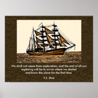 We shall not cease -- art print - T.S Eliot quote