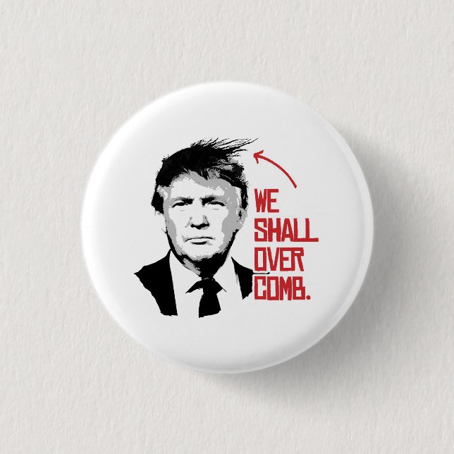 We Shall Over Comb Pinback Button (Front)
