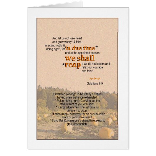 We Shall Reap - Galatian 6:9 Cards (Front)