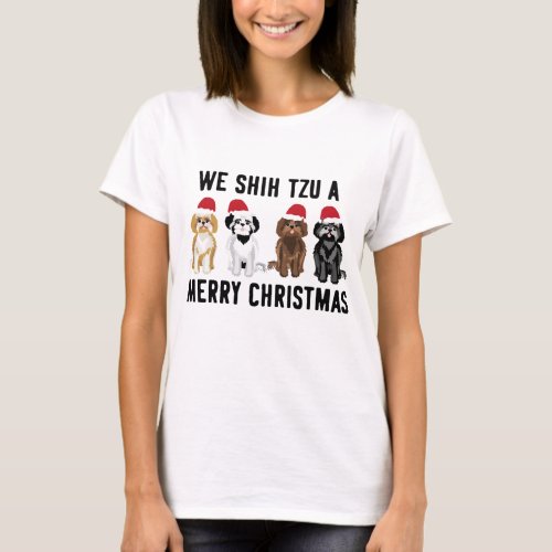 We Shih Tzu a Merry Christmas Dog T_Shirt