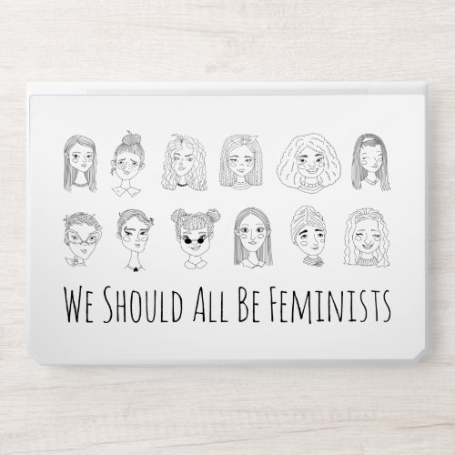 We Should All Be Feminists Ink Pen Doodle Drawing HP Laptop Skin