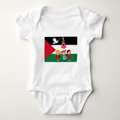 we sing peace and love for Palestine Baby Bodysuit