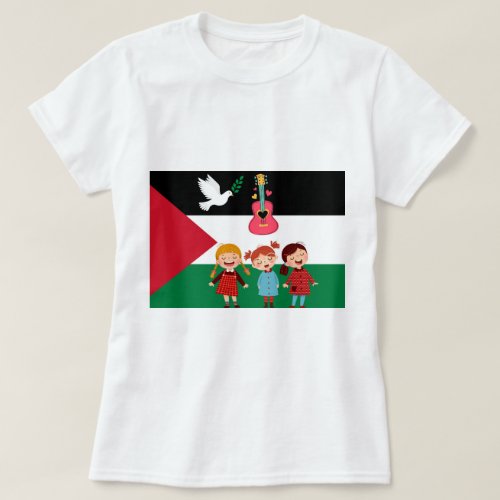 we sing peace and love for Palestine T_Shirt