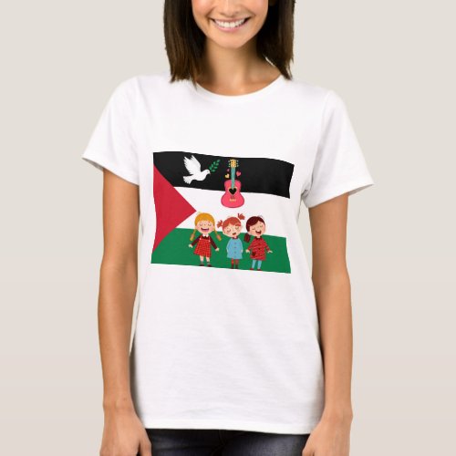 we sing peace and love for Palestine T_Shirt