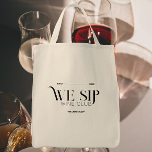 We Sip Wine Club Custom Crest Wine Tote Bag