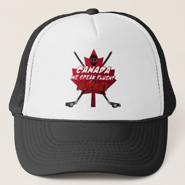 We Speak Fluent Hockey Canada Humor Hat (Front)