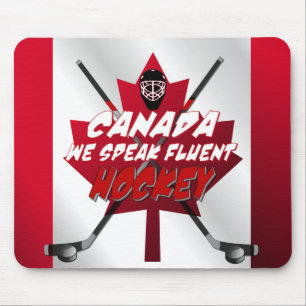 We Speak Fluent Hockey Canada Humor Mouse Pad