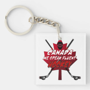We Speak Fluent Hockey Canada Leaf Humor Key Chain