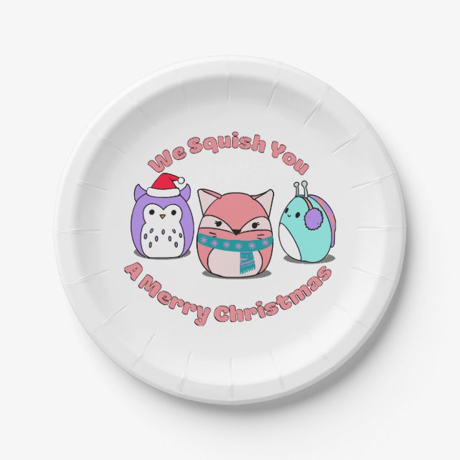 We Squish You A Merry Christmas  Paper Plates (Front)