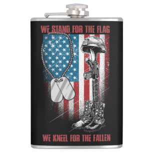 We Stand for the Flag Quote Flask