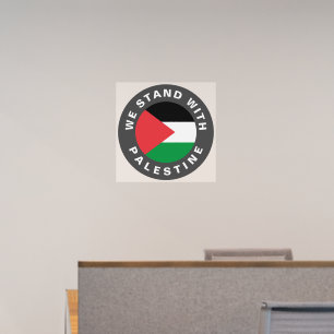 We Stand with Palestine flag with custom text Wall Decal