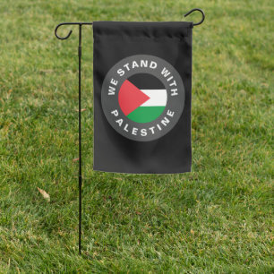 We Stand with Palestine with custom text black Garden Flag