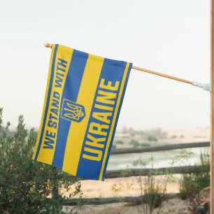 We Stand With Ukraine House Flag