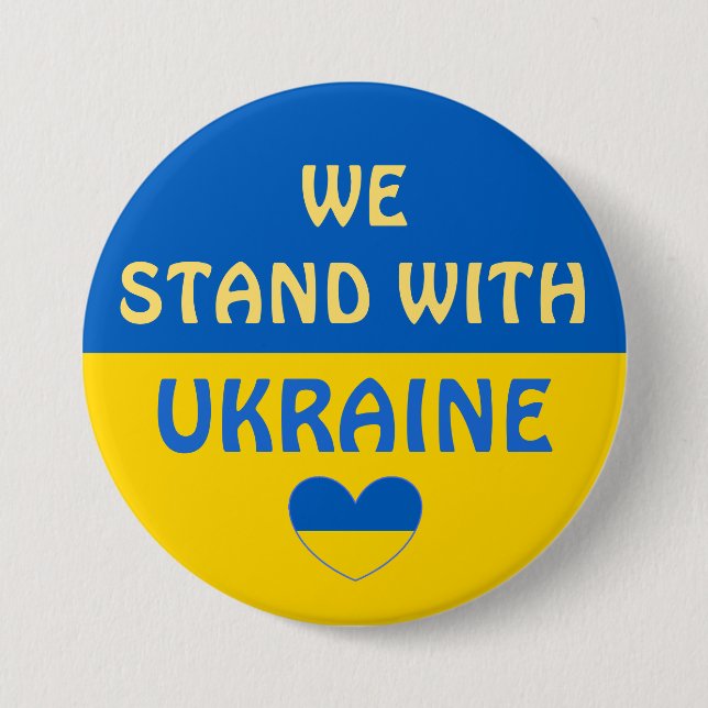 We Stand with Ukraine | Show Support  Button (Front)