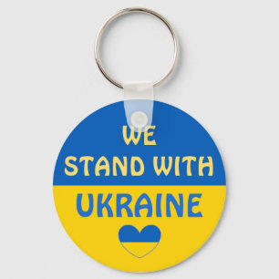 We Stand with Ukraine   Show Support Keychain