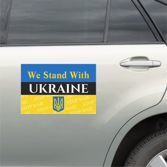 We Stand With UKRAINE, Stop War, Your Messages Car Magnet (In Situ)