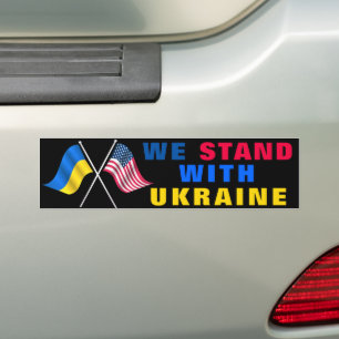 We Stand With Ukraine Support Bumper Stickers