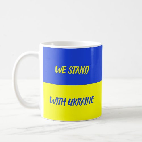 We stand with Ukraine Ukrainian Flag Donation Mug