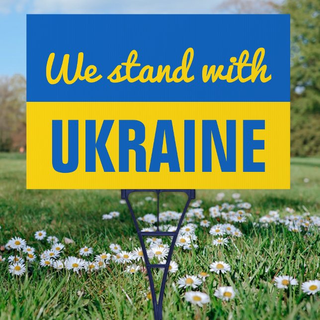 We Stand With Ukraine Ukrainian Flag Yard Sign (Creator Uploaded)