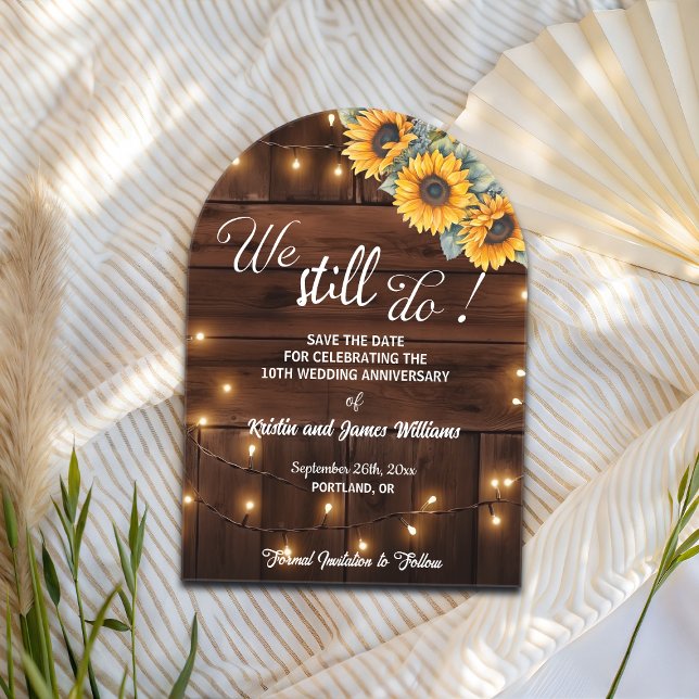We Still Do 10th Wedding Anniversary String Lights Acrylic Invitations (Creator Uploaded)