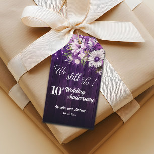 We Still Do 10th Wedding Anniversary String Lights Gift Tags