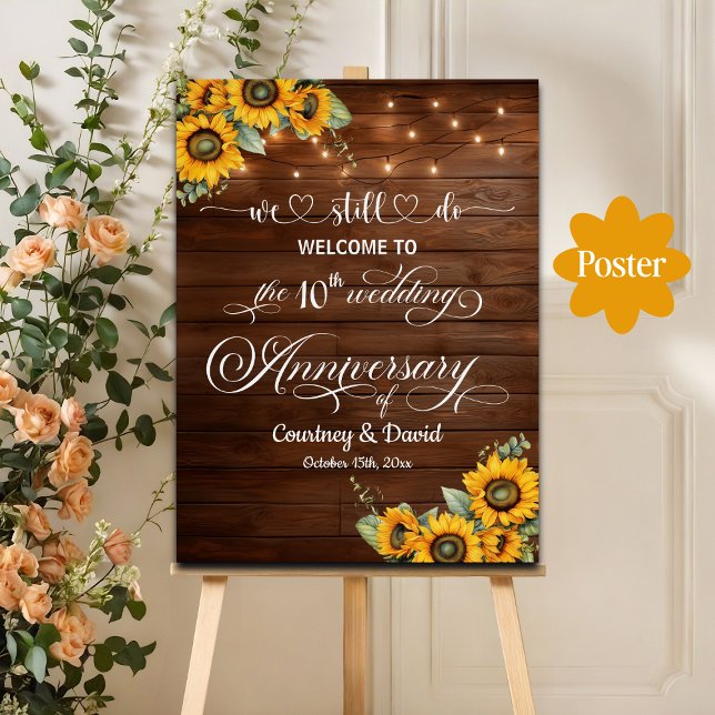 We Still Do 10th Wedding Anniversary String Lights Poster (Creator Uploaded)