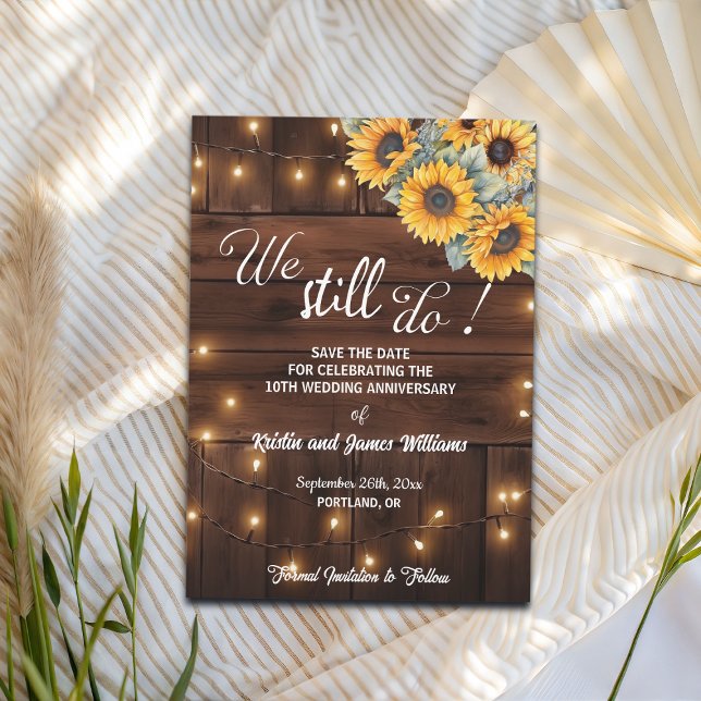 We Still Do 10th Wedding Anniversary String Lights Save The Date (Creator Uploaded)