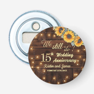 We Still Do 15th Wedding Anniversary String Lights Bottle Opener