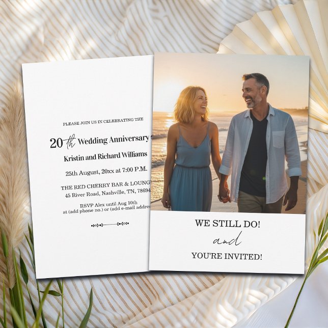 We Still Do 20th Wedding Anniversary Photo Invitation (Creator Uploaded)