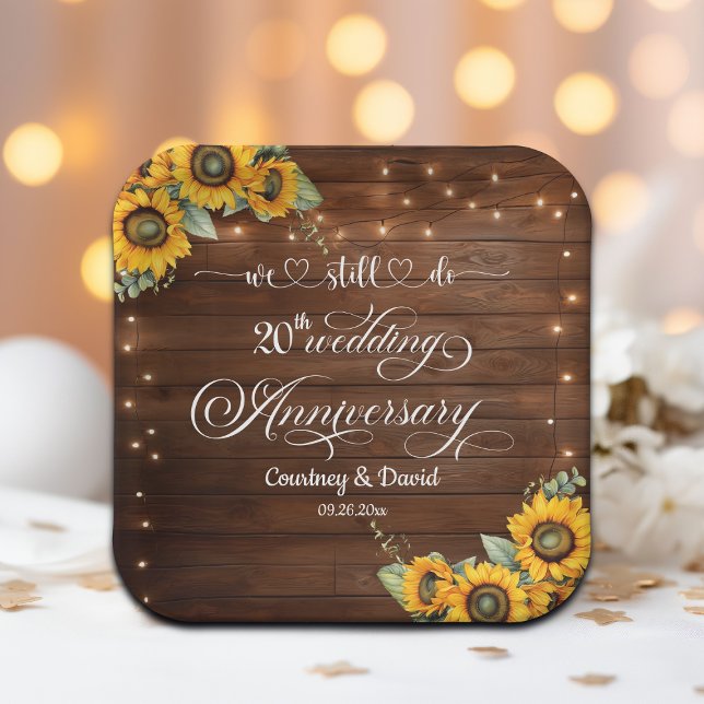 We Still Do 20th Wedding Anniversary String Lights Paper Plates (Creator Uploaded)