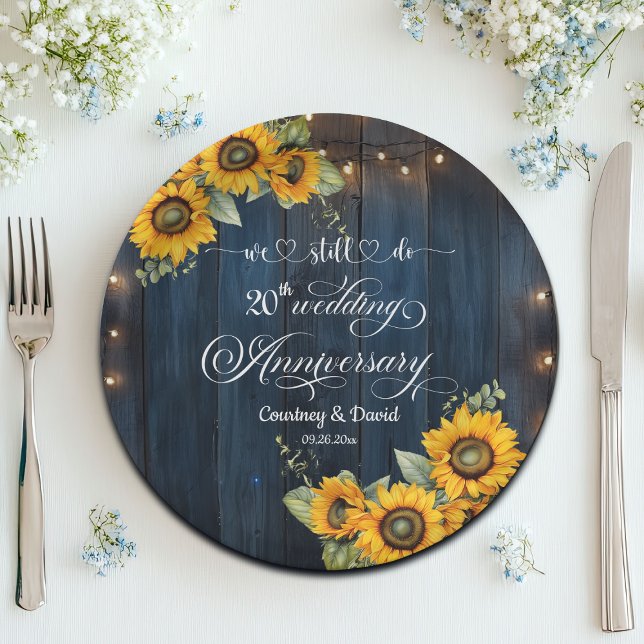 We Still Do 20th Wedding Anniversary String Lights Paper Plates (Creator Uploaded)